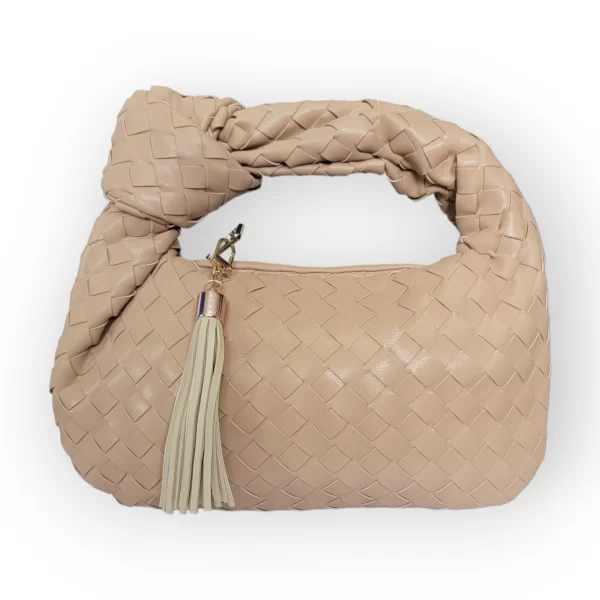 Bolsa de Hombro de Vinipiel Tejida Color Cafe - Imagen 2