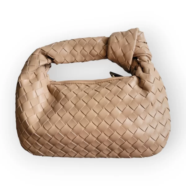 Bolsa de Hombro de Vinipiel Tejida Color Cafe - Imagen 3