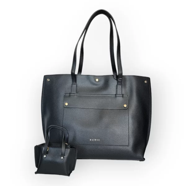 Bolsa de Piel Sintetica Color Negro Formal