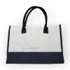 Bolsa Tote de Lona Bicolor Bordado - Imagen 2