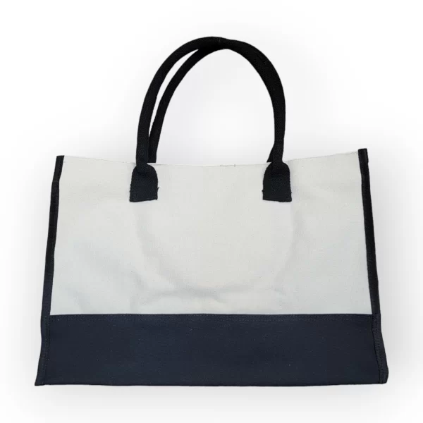 Bolsa Tote de Lona Bicolor Bordado - Imagen 2
