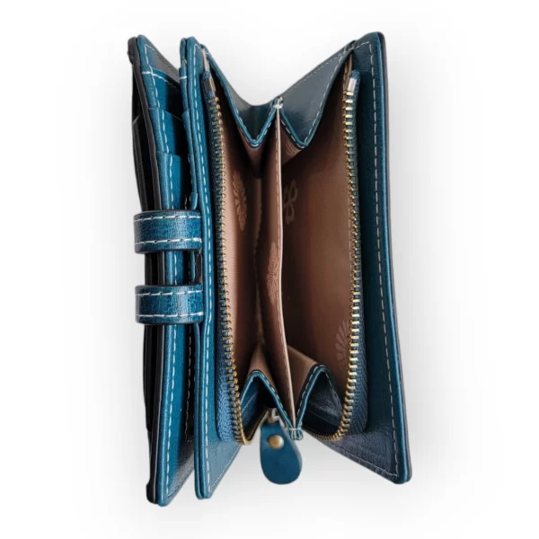 Cartera de Dama de Piel Sintetica color Jade - Imagen 3
