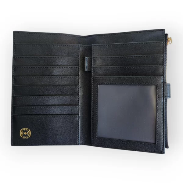 Cartera de Dama de Piel Sintetica de Color Negro - Imagen 4