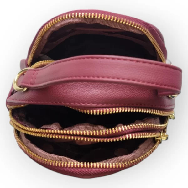 Bolsa Pequeña De Vinipiel Color Vino - Imagen 4