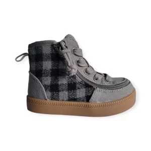 Botas De Lona Con Agujeta Y Cierre Color Gris