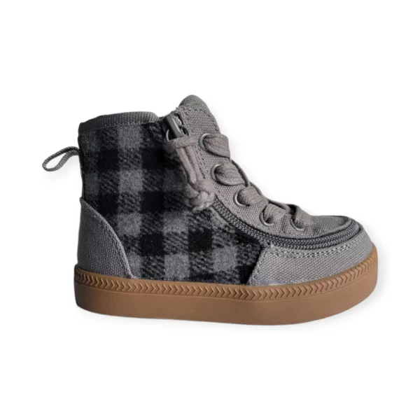 Botas De Lona Con Agujeta Y Cierre Color Gris