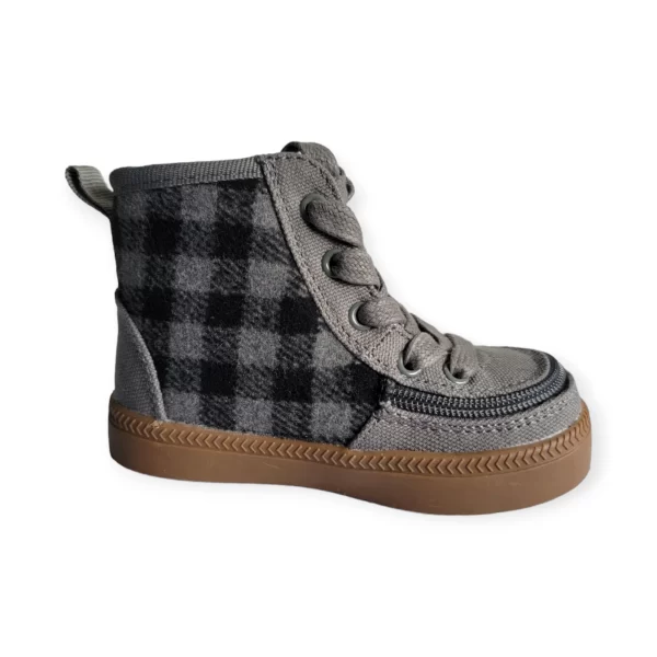 Botas De Lona Con Agujeta Y Cierre Color Gris - Imagen 2
