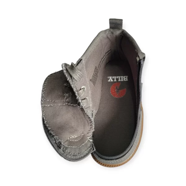 Botas De Lona Con Agujeta Y Cierre Color Gris - Imagen 4