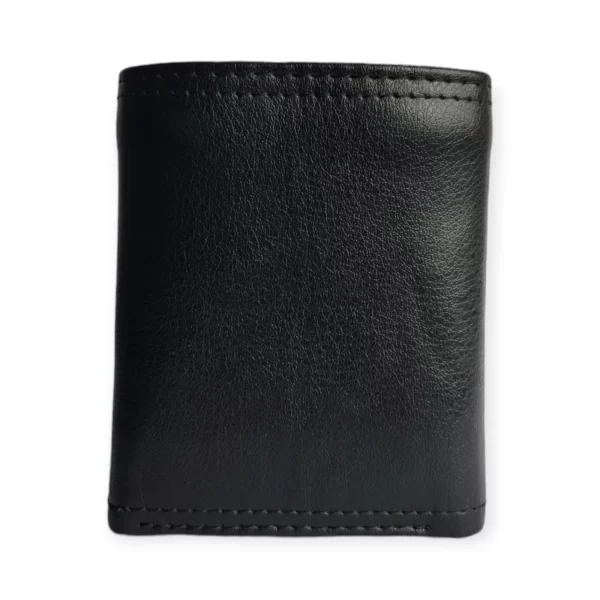 Cartera De Piel Con Cierre Color Negro - Imagen 2