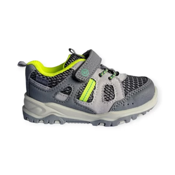 Tenis Con Broche De Velcro Color Gris