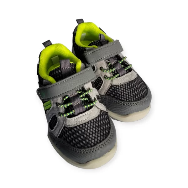 Tenis Con Broche De Velcro Color Gris - Imagen 3